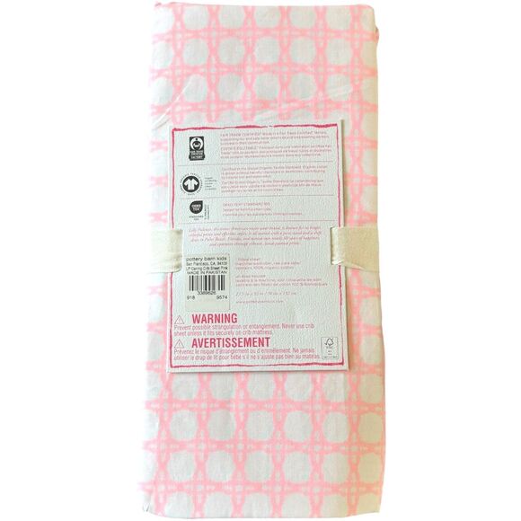 Pottery Barn Kids Lilly Pulitzer Coral Reef Tint Caning Fitted Crib Sheet NEW - Picture 2 of 7
